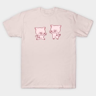 Cute pig waving cartoon T-Shirt